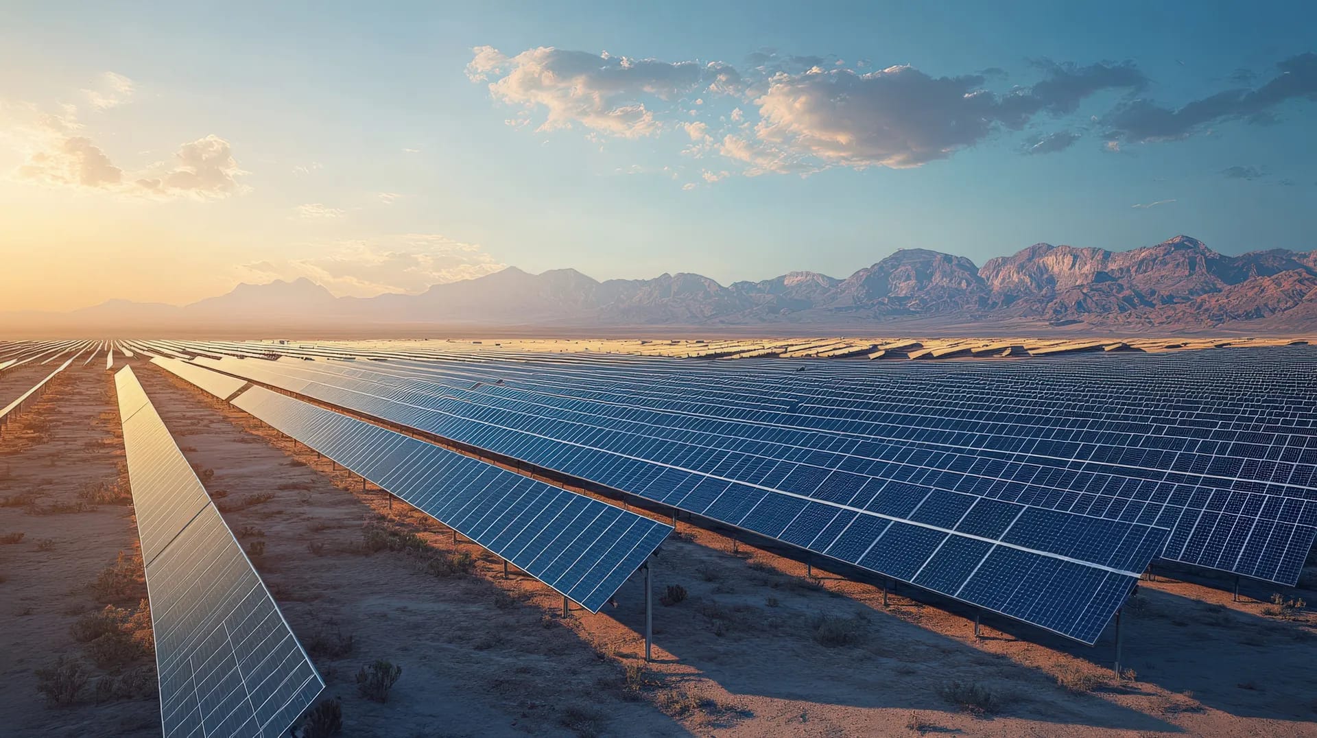 Solar farm landscape showing renewable energy potential